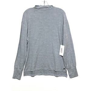 Jones New York Sport Gray Long Sleeve Shirt L Soft Breathable Minimalist Stretch